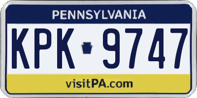 PA license plate KPK9747