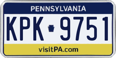 PA license plate KPK9751