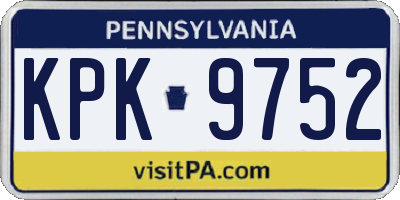 PA license plate KPK9752