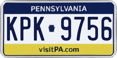 PA license plate KPK9756