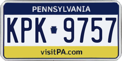 PA license plate KPK9757