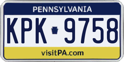 PA license plate KPK9758