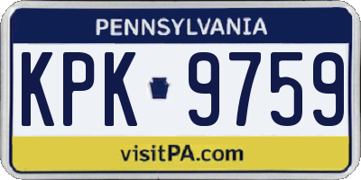 PA license plate KPK9759