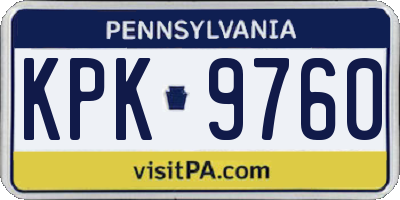 PA license plate KPK9760