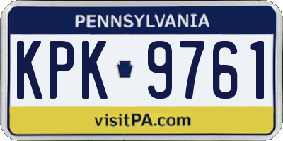PA license plate KPK9761