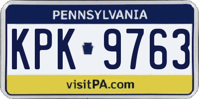 PA license plate KPK9763