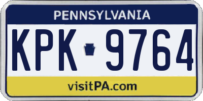 PA license plate KPK9764