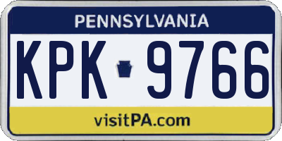 PA license plate KPK9766