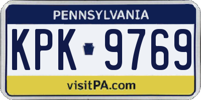 PA license plate KPK9769