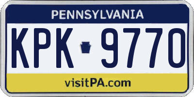PA license plate KPK9770