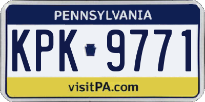 PA license plate KPK9771