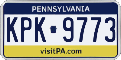 PA license plate KPK9773