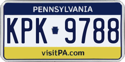PA license plate KPK9788