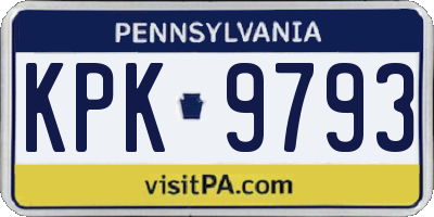 PA license plate KPK9793