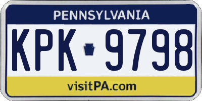 PA license plate KPK9798