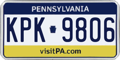 PA license plate KPK9806