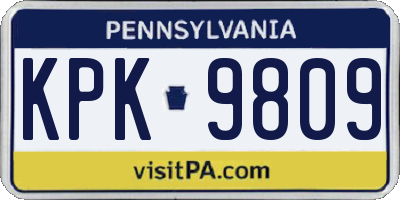 PA license plate KPK9809