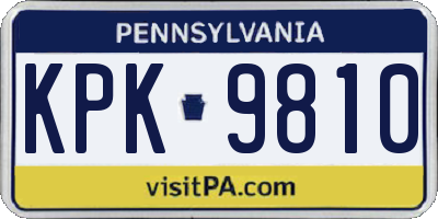 PA license plate KPK9810