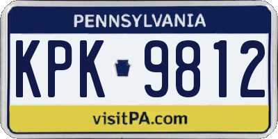 PA license plate KPK9812