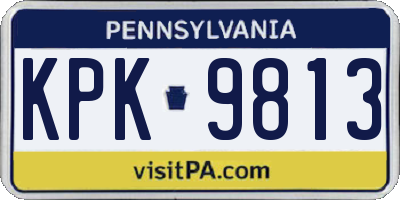 PA license plate KPK9813