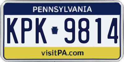 PA license plate KPK9814