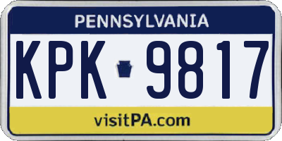 PA license plate KPK9817