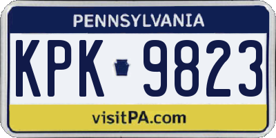 PA license plate KPK9823