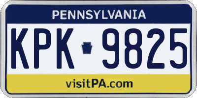 PA license plate KPK9825