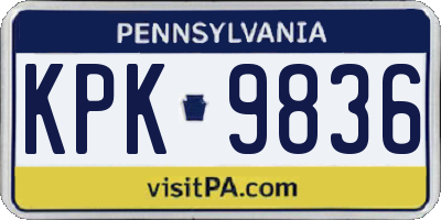 PA license plate KPK9836