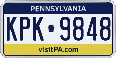 PA license plate KPK9848