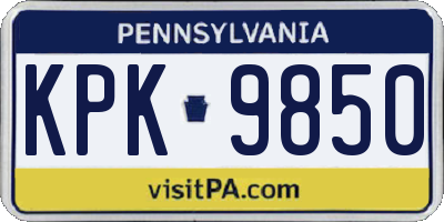 PA license plate KPK9850