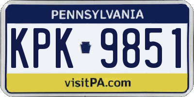 PA license plate KPK9851