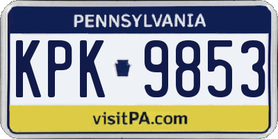 PA license plate KPK9853