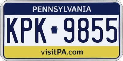 PA license plate KPK9855