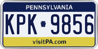 PA license plate KPK9856
