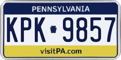 PA license plate KPK9857