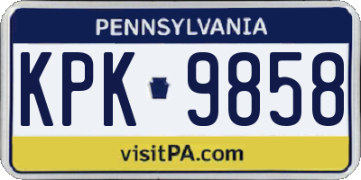 PA license plate KPK9858