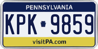 PA license plate KPK9859