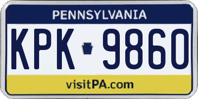 PA license plate KPK9860