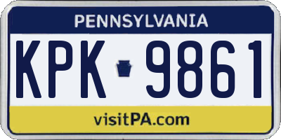 PA license plate KPK9861