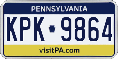 PA license plate KPK9864