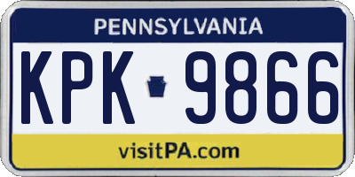 PA license plate KPK9866