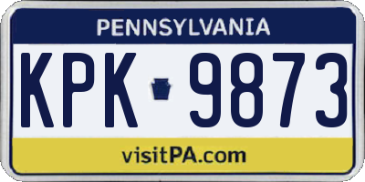 PA license plate KPK9873