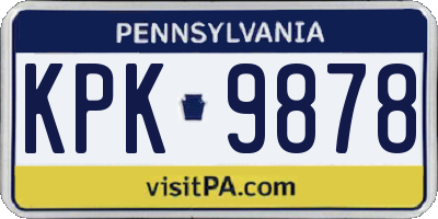 PA license plate KPK9878