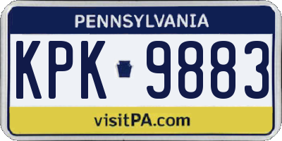 PA license plate KPK9883