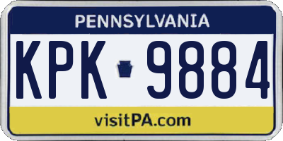 PA license plate KPK9884