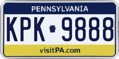 PA license plate KPK9888