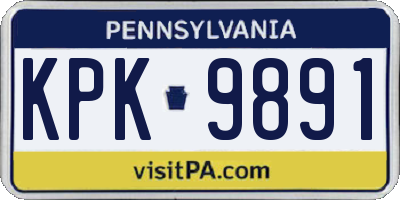 PA license plate KPK9891