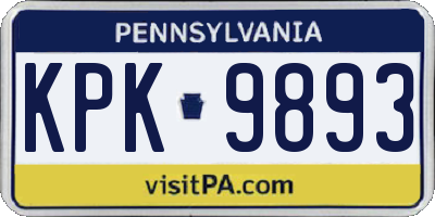PA license plate KPK9893