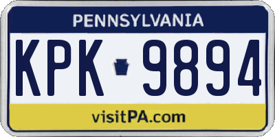PA license plate KPK9894